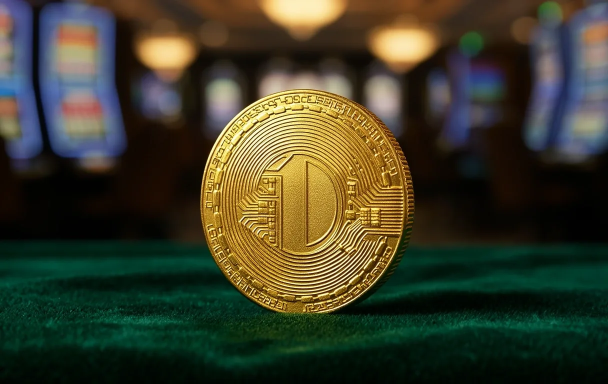 Detalle de ficha de casino sobre terciopelo